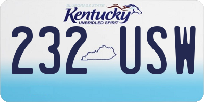 KY license plate 232USW