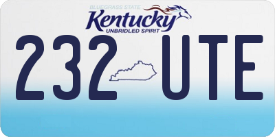 KY license plate 232UTE