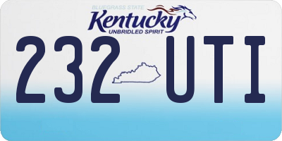 KY license plate 232UTI