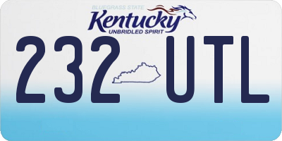 KY license plate 232UTL