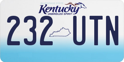 KY license plate 232UTN