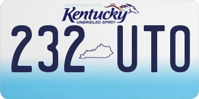 KY license plate 232UTO