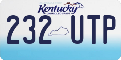 KY license plate 232UTP