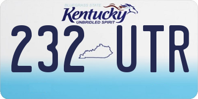 KY license plate 232UTR