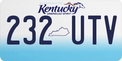 KY license plate 232UTV