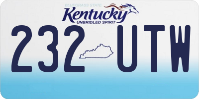 KY license plate 232UTW