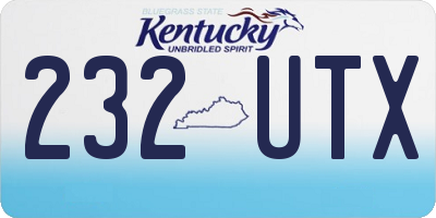 KY license plate 232UTX