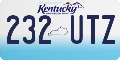 KY license plate 232UTZ