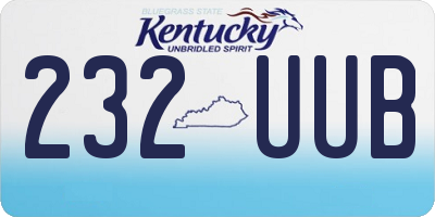 KY license plate 232UUB