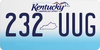 KY license plate 232UUG