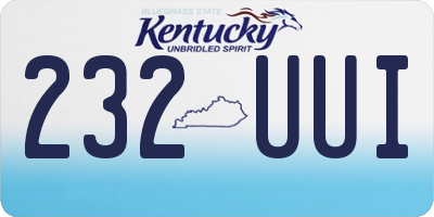KY license plate 232UUI
