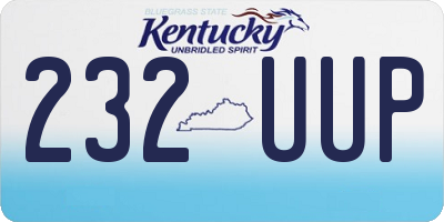 KY license plate 232UUP