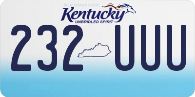 KY license plate 232UUU
