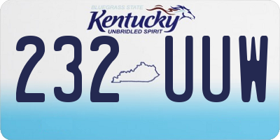 KY license plate 232UUW
