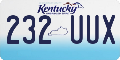 KY license plate 232UUX