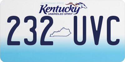KY license plate 232UVC
