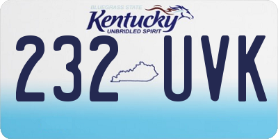 KY license plate 232UVK