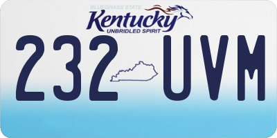 KY license plate 232UVM