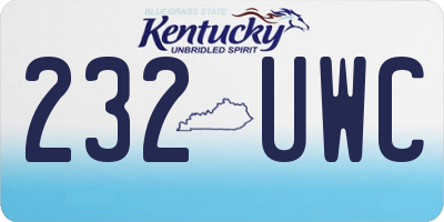 KY license plate 232UWC