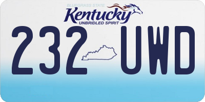 KY license plate 232UWD