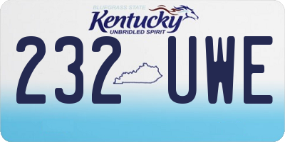 KY license plate 232UWE