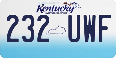 KY license plate 232UWF