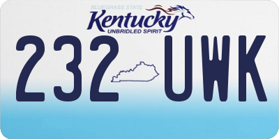 KY license plate 232UWK