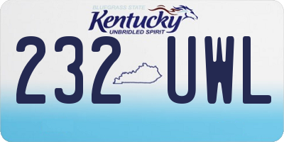 KY license plate 232UWL
