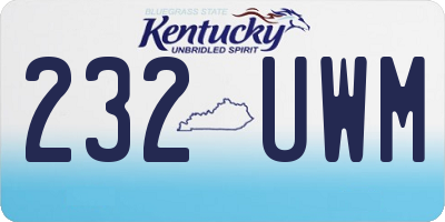 KY license plate 232UWM