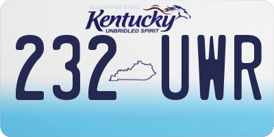 KY license plate 232UWR