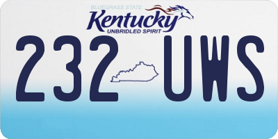KY license plate 232UWS