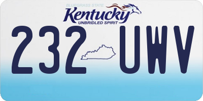 KY license plate 232UWV