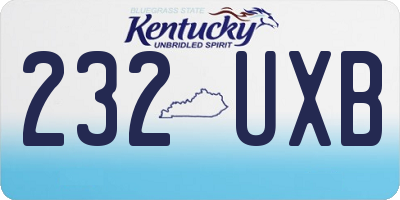 KY license plate 232UXB