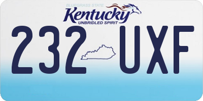 KY license plate 232UXF