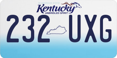 KY license plate 232UXG