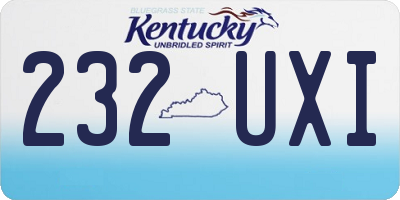 KY license plate 232UXI