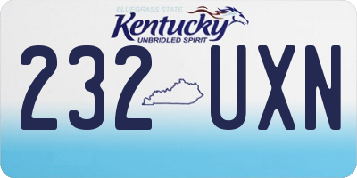 KY license plate 232UXN