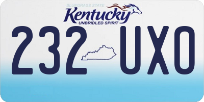 KY license plate 232UXO