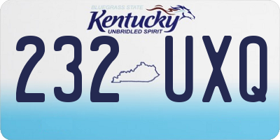 KY license plate 232UXQ