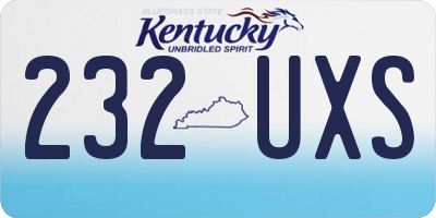 KY license plate 232UXS