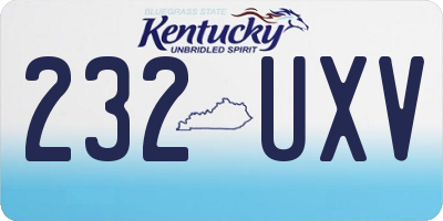 KY license plate 232UXV