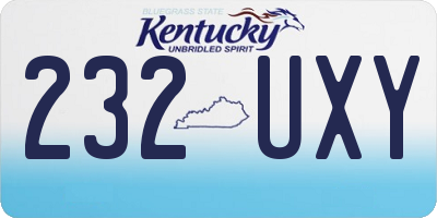 KY license plate 232UXY