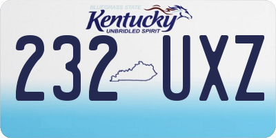 KY license plate 232UXZ