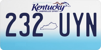 KY license plate 232UYN