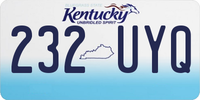 KY license plate 232UYQ