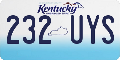 KY license plate 232UYS