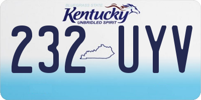 KY license plate 232UYV