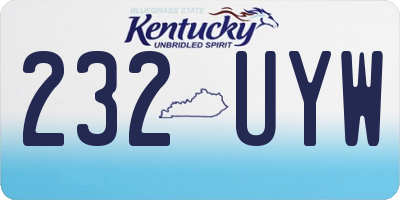 KY license plate 232UYW