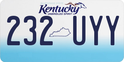 KY license plate 232UYY