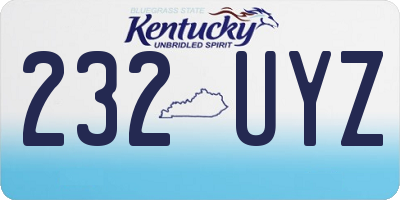 KY license plate 232UYZ